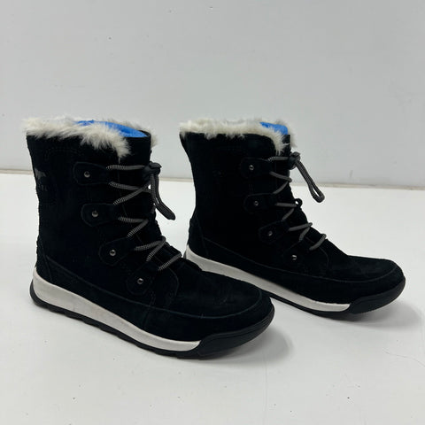 Sorel Youth Whitney II Short Lace Black Waterproof Winter Boots Size Y1.5
