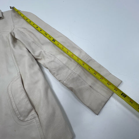 Vintage Y2K Wilsons Leather Cream Italian Moto Jacket Thinsulate Womens S