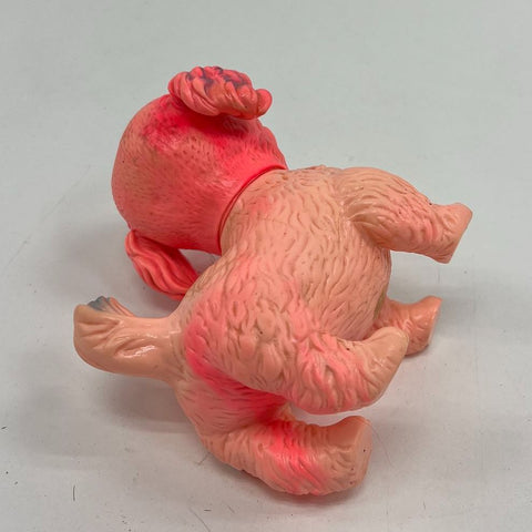 Vintage Rubber Squeak Toy Pink Red Dog Puppy Figurine Mid Century Kitsch