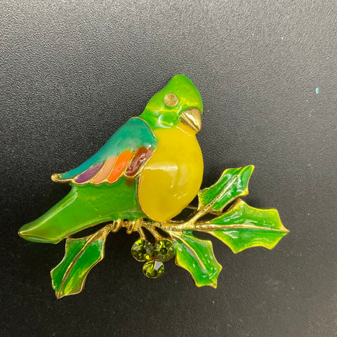 Vintage Costume Jewelry Lot 14 Brooches Animals Enamel Rhinestone Sandor Signed