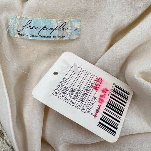 Free People Hooked On You Ivory Lace Fit & Flare Mini Dress NWT Size 4