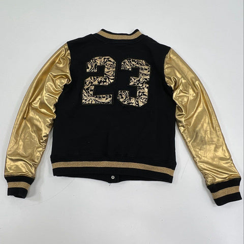 Jordan Youth Varsity Bomber Jacket Black Gold #23 Jumpman Logo Sz XL