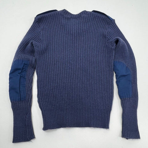 Vintage 80s Citadel Blue Wool USAF Commando Military Sweater Men's Size 46