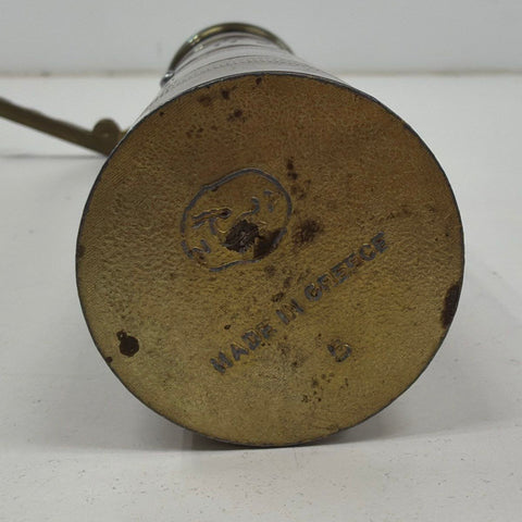 Vintage Brass Pepper Mill Spice Grinder Hand Crank Made in Greece 11 Inch