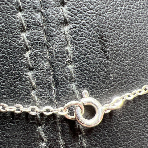 925 Sterling Silver Double Heart Diamond Accent Necklace 2.11g