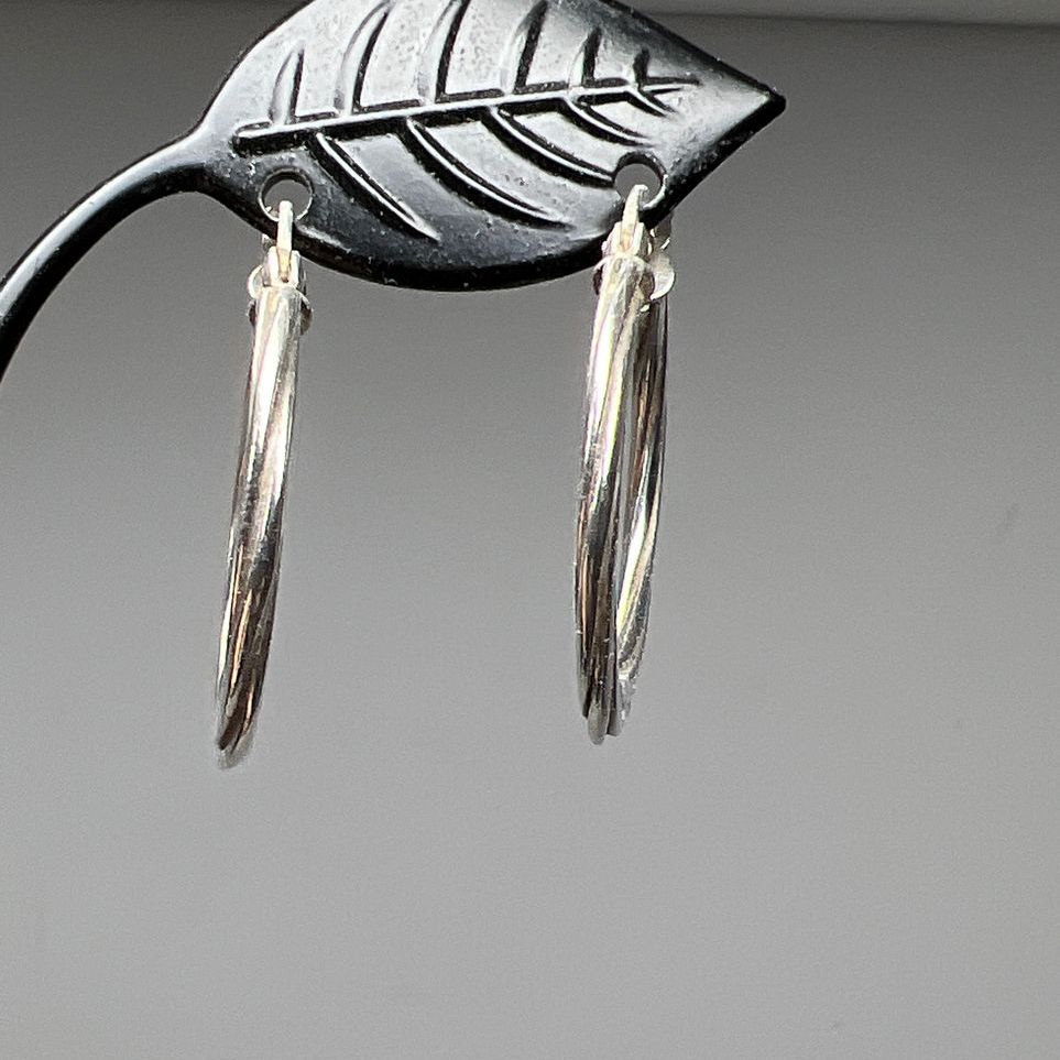 925 Sterling Silver Twist Hoop Earrings 4.8g