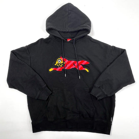 Ice Cream Men's Black Running Dog Chenille Patch Graphic Hoodie Sz 2X