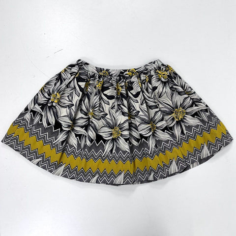 Alice + Olivia Women's Multicolor Floral Chevron Zig Zag Mini Skirt Sz 10