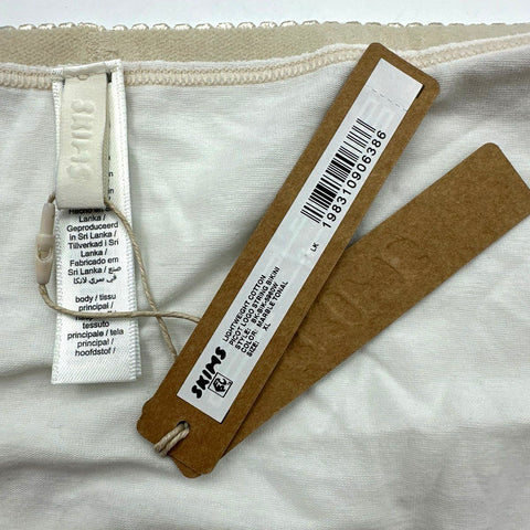 Skims Women's Lightweight Cotton Picot Logo String Bikini Lot of 4 Gray White