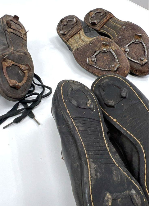 Vintage 1950s Hyde Leather Football Spiked Cleats Lot of 3 Pairs Size Mens
