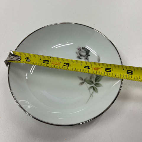 Noritake Janette 6604 10 Piece Fruit Dessert Bowl Set Platinum Trim Vintage