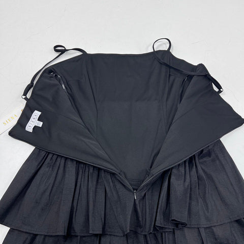Siena Women's Black Tiered Spaghetti Strap Fit & Flare Dress Size 12 NWT