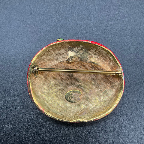 Vintage Original By Robert Red Enamel Tomato Figural Brooch Pin Collectible