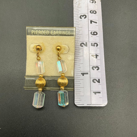 Vintage Deauville Gold Tone Austrian Crystal Necklace Earring Jewelry Set 18"