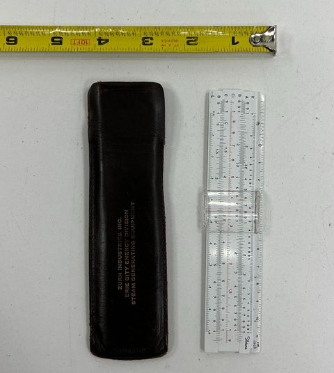 Vintage Diwa Rietz Pocket Slide Rule Zurn Industries Promo w/ Case Denmark