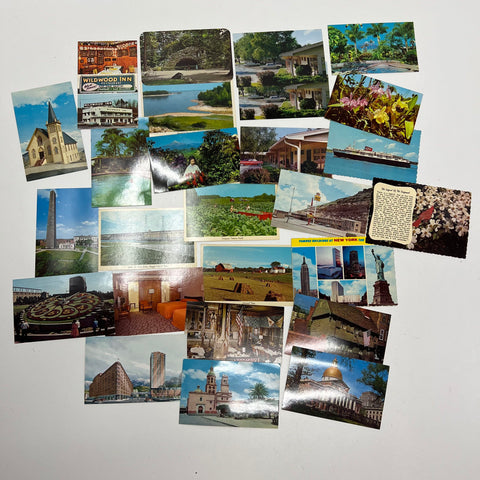 Lot of 25+ Vintage USA Travel Postcards Unposted Blank Chrome Era NYC Boston