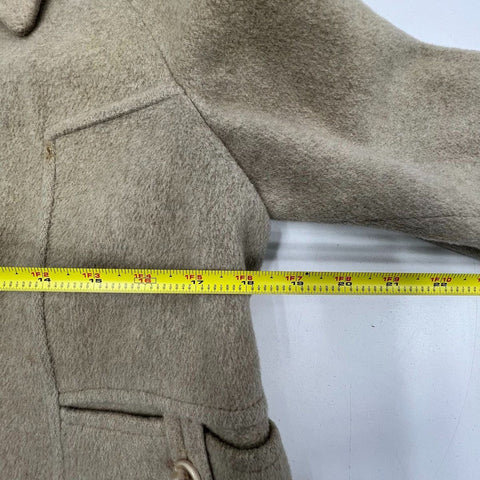 Vintage 70s Wool Blend Tan Car Coat Fully Lined Jacket Sz M