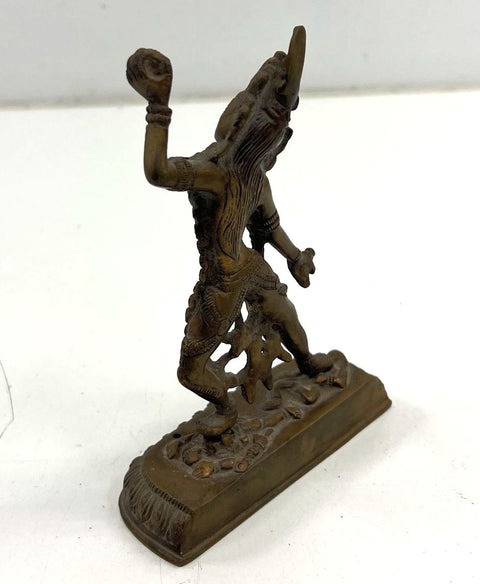 Vintage Tibetan Bronze Vajrayogini Statue 6" Buddhist Deity Figure Himalayan Art