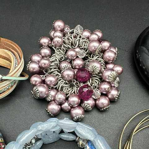 Eclectic Costume Jewelry Lot of 22 Bracelets Bangles Cuffs Boho Vintage Styles