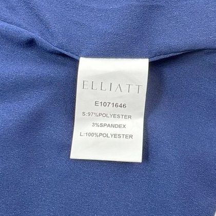 Elliatt Women's Camo Dress Navy Blue High Neck Asymmetrical Wrap NWT Sz S