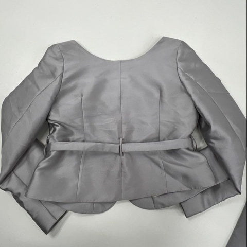 Vintage Y2K Redux Charles Chang-Lima Silver Bolero Jacket Maxi Skirt Set Womens