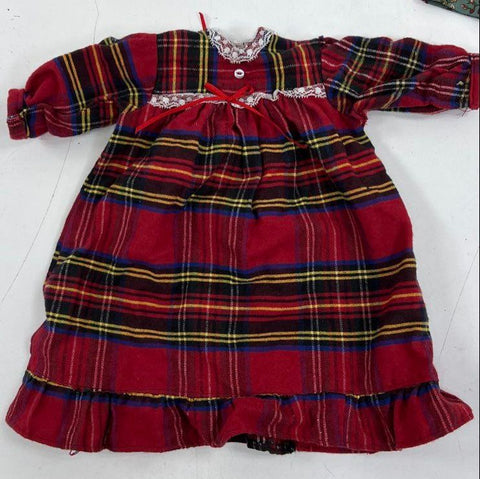 Vintage 80s 90s Lot of Handmade Doll Clothes Dresses Prairie Calico Outfits