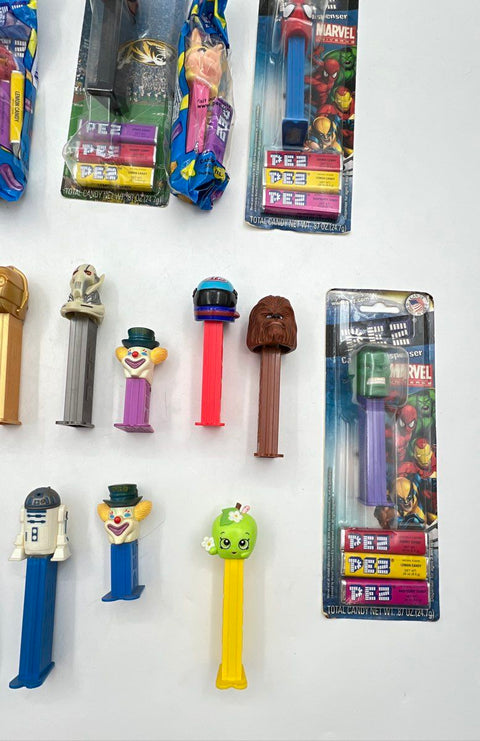 Pez Dispenser Lot 25 Pieces Star Wars Marvel KISS Bee Movie Mixed Collection