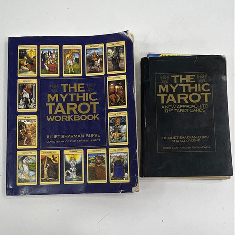 Vintage 1986 The Mythic Tarot Workbook & Guide Book Lot Sharman-Burke Greene