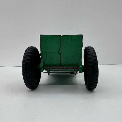 Vintage Arcade Toy Cast Iron Contractors Dump Wagon with Horse Team Green