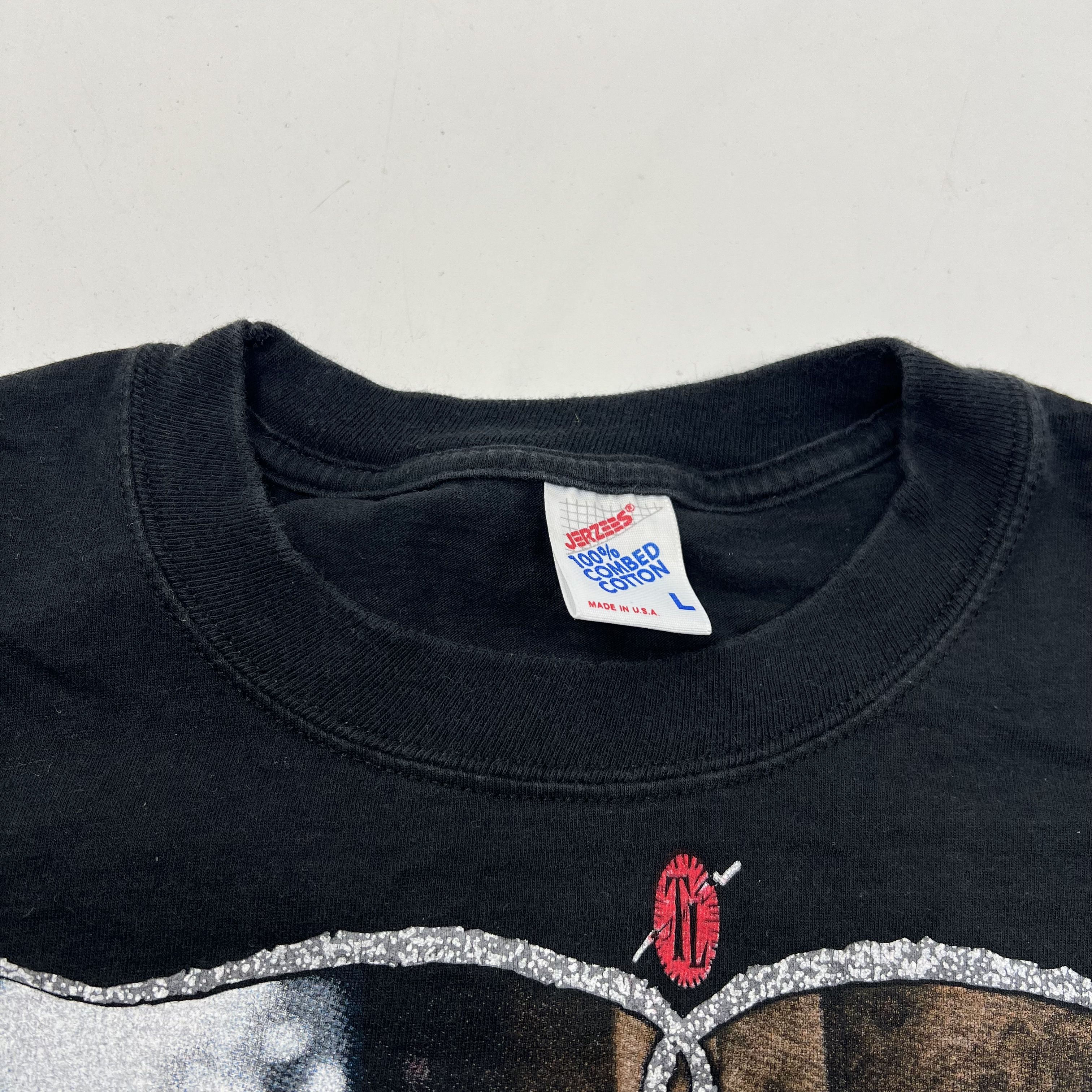 Vintage 90s Tracey Lawrence Black Tour Graphic T-Shirt Jerzees USA Men's L