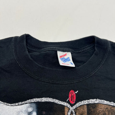 Vintage 90s Tracey Lawrence Black Tour Graphic T-Shirt Jerzees USA Men's L