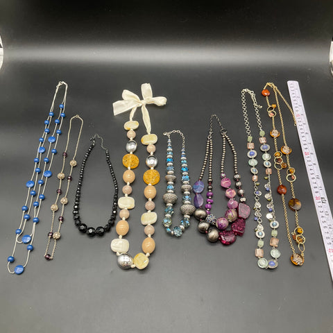 Fashion Beaded Necklace Jewelry Lot of 8 Statement Boho and Classic Styles