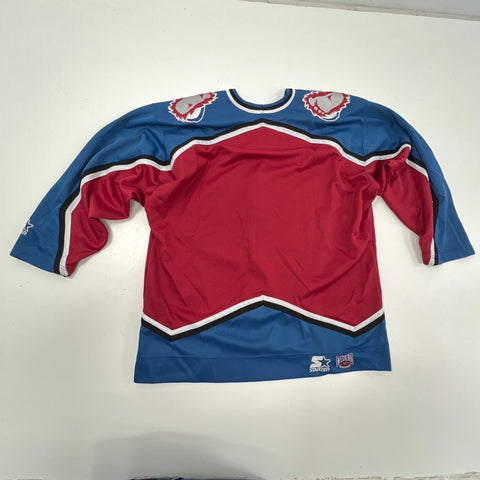 Vintage 90s Starter NHL Colorado Avalanche Burgundy Blue Hockey Jersey Men's M