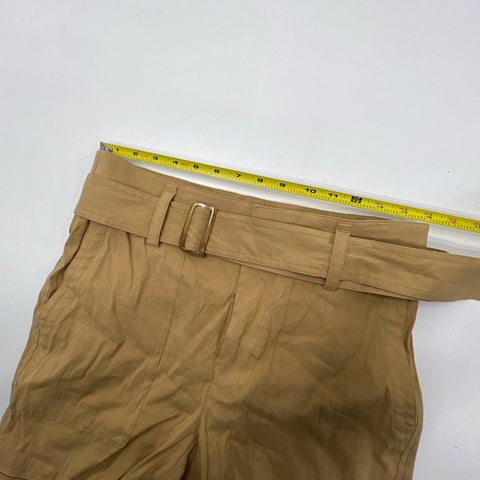 Vince Women's Lot 2 Tan Khaki Linen Blend Ankle Pants Trousers Size M & 8