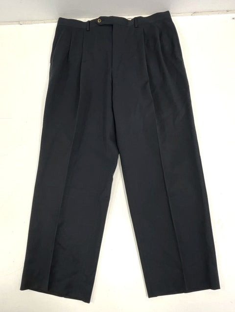Lot 2 Perry Ellis Corbin Black Pleated Front Dress Pants Slacks Men's 38x29
