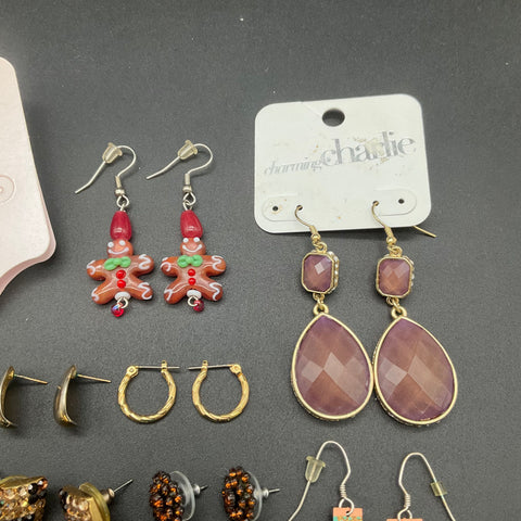 Eclectic Earring Lot 16 Pairs Charming Charlie Tonya's Blush Holiday Artisan
