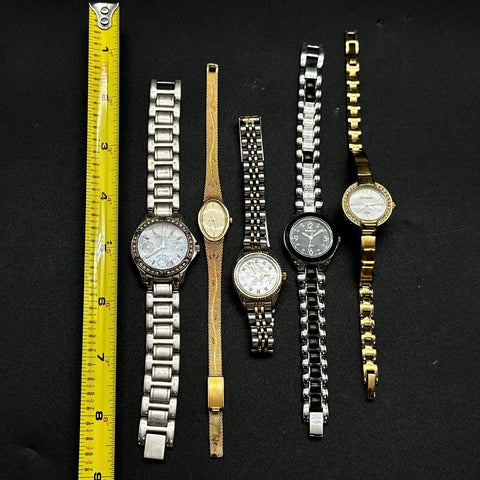 Armitron Now Women's Watch Lot of 5 Vintage Retro Gold Silver Tone Quartz