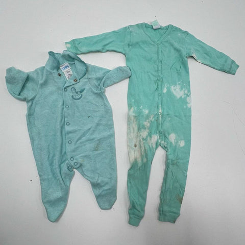 Vintage 90s Y2K Mixed Brands Multi-Color Romper Pajamas Lot 6 Unisex Baby