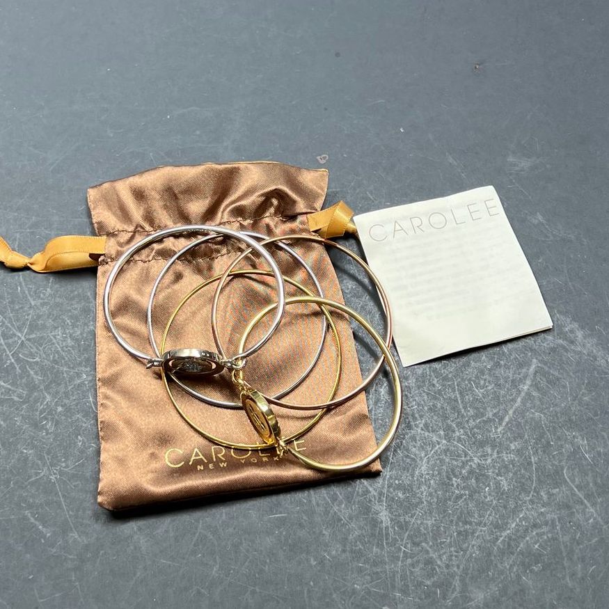 Carol Lee 5 Bangle Hamsa Bumble Bee Bracelets in Pouch