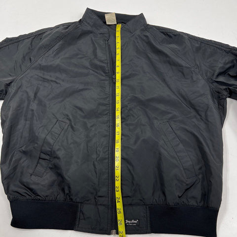 Vintage Tony Lama Men's Black Nylon Windbreaker Bomber Jacket Logo Sz XXL
