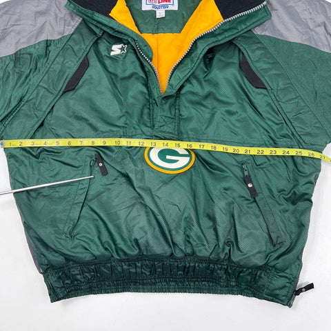 Vintage 90s Starter NFL Pro Line Green Bay Packers Pullover Jacket Sz L