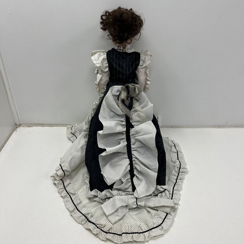 Janis Berard Porcelain Artist Doll Victorian Dress Black White 24" Limited Ed