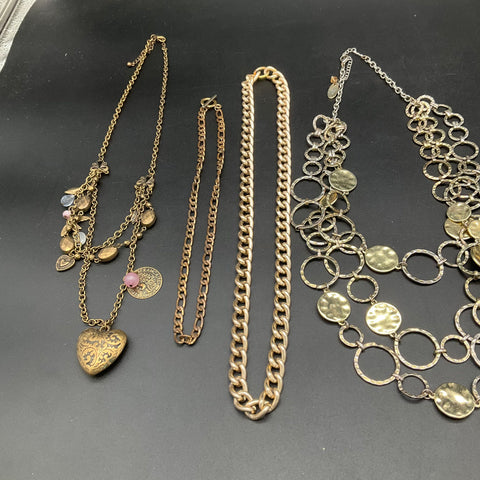 Fashion Necklace Jewelry Lot of 8 Gold Silver Tone Beaded Rhinestone Statement
