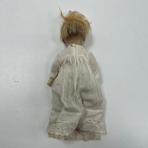 Antique German DECO Doll 18" Composition Head Cloth Body Blonde Hair