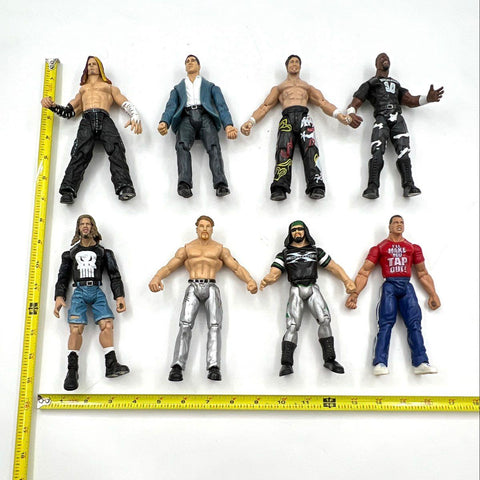 WWE Wrestling Action Figure Lot 8 Figures Jeff Hardy Kurt Angle Triple H Jericho