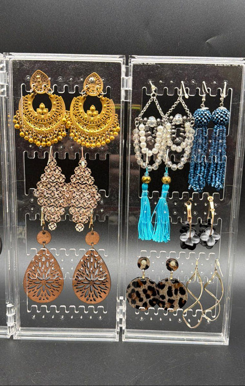 Mixed Costume Jewelry Lot 30+ Pairs Earrings Hoops Dangles Boho Retro Styles