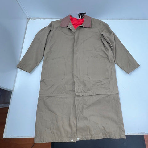 Vintage Y2K Marlboro Tan Convertible Duster Trench Coat Men's XXL NWT