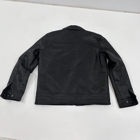 BV Clothing Men's Black Faux Leather Jacket Full Zip Size M NWT COA