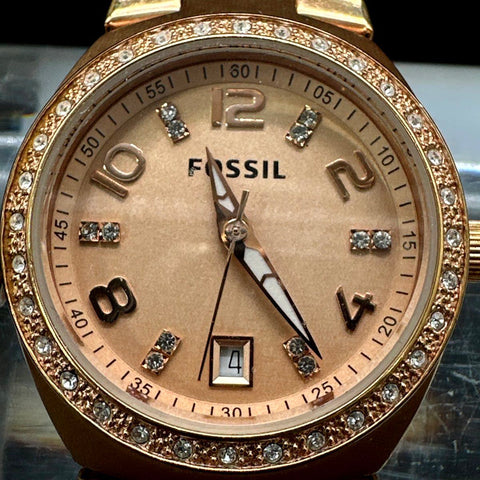 Fossil Womens Watch Lot of 3 Crystal Bezel Models ES-2997 ES3588 AM4508