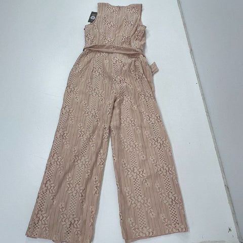 Vince Camuto Women's Peach Bellini Lace Oasis Bloom Jumpsuit Size 4 NWT